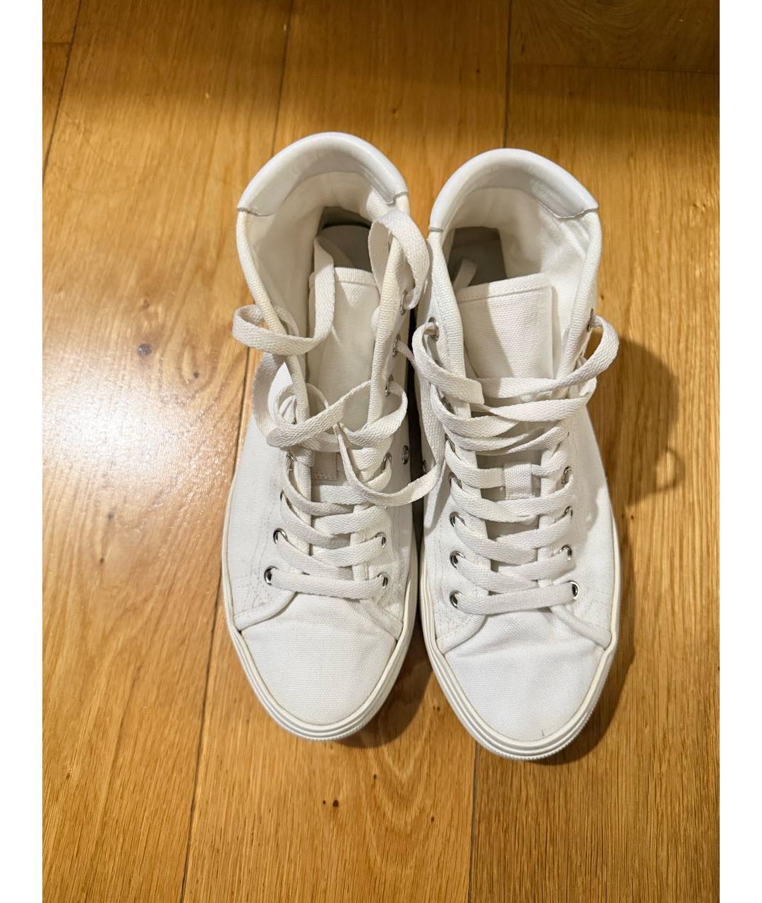 SAINT LAURENT Белые текстильные кеды, фото 3