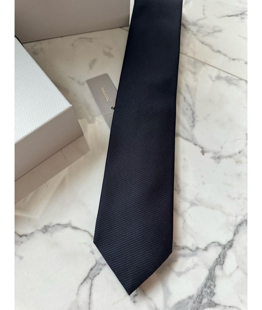 TOM FORD Темно-синий шелковый галстук, фото 2
