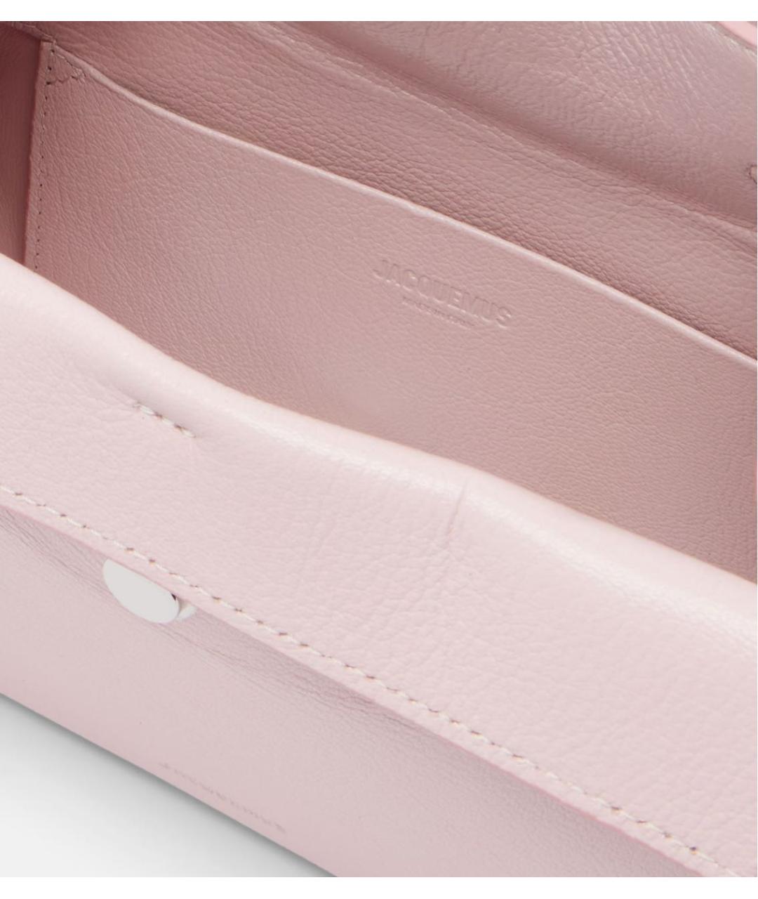 JACQUEMUS Розовая кожаная сумка с короткими ручками, фото 3