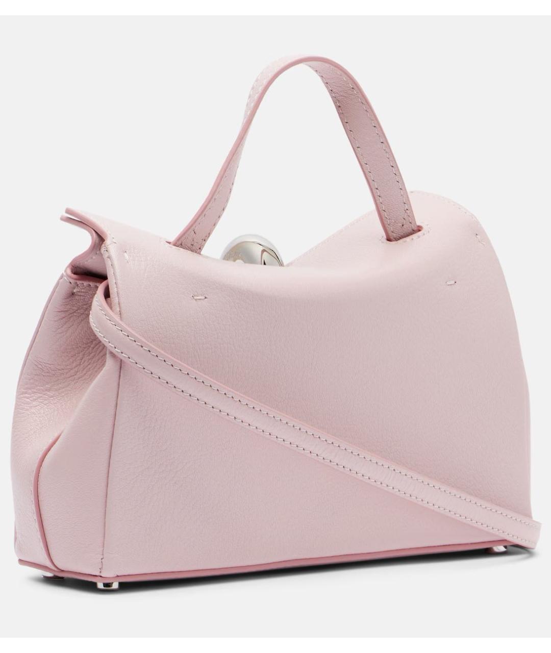 JACQUEMUS Розовая кожаная сумка с короткими ручками, фото 2