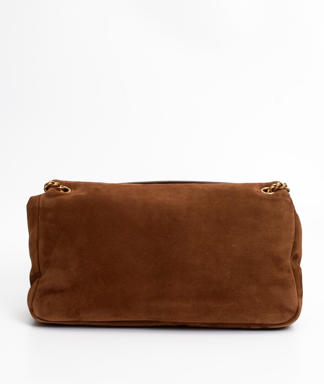 SAINT LAURENT Коричневая замшевая сумка через плечо, фото 3