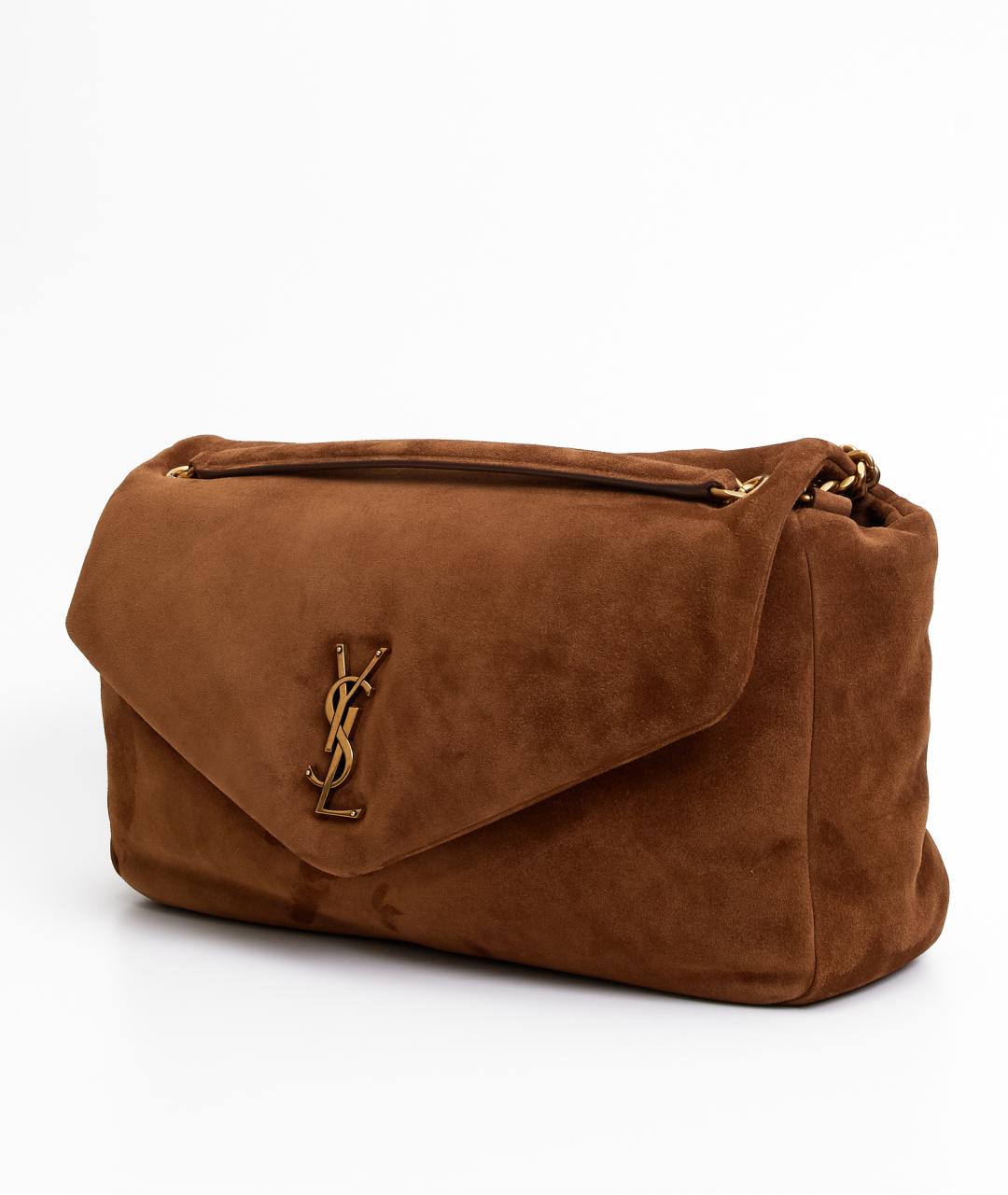 SAINT LAURENT Коричневая замшевая сумка через плечо, фото 2