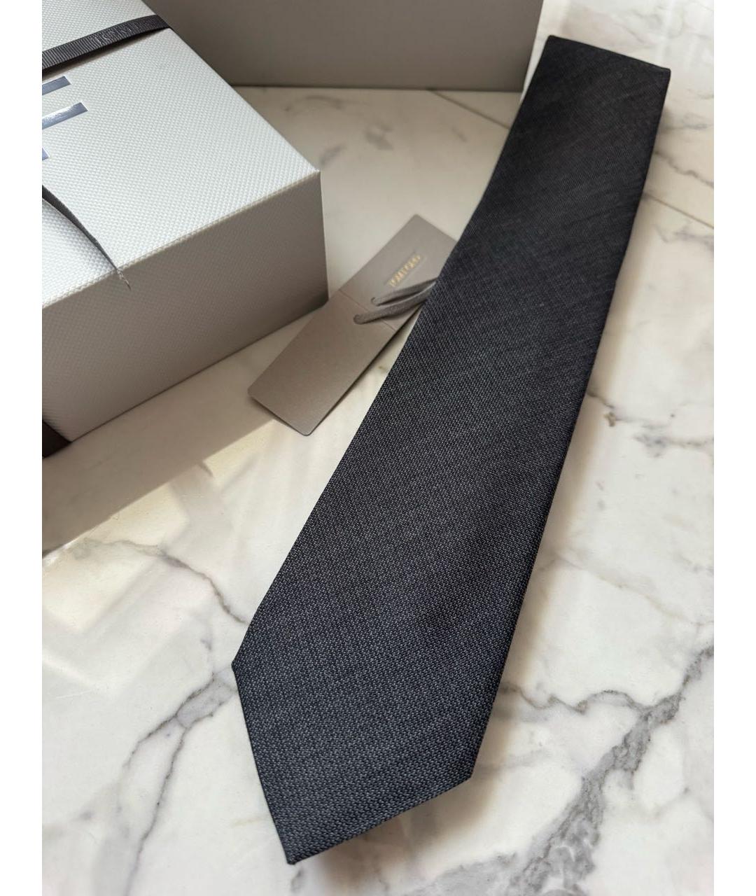 TOM FORD Антрацитовый шелковый галстук, фото 5