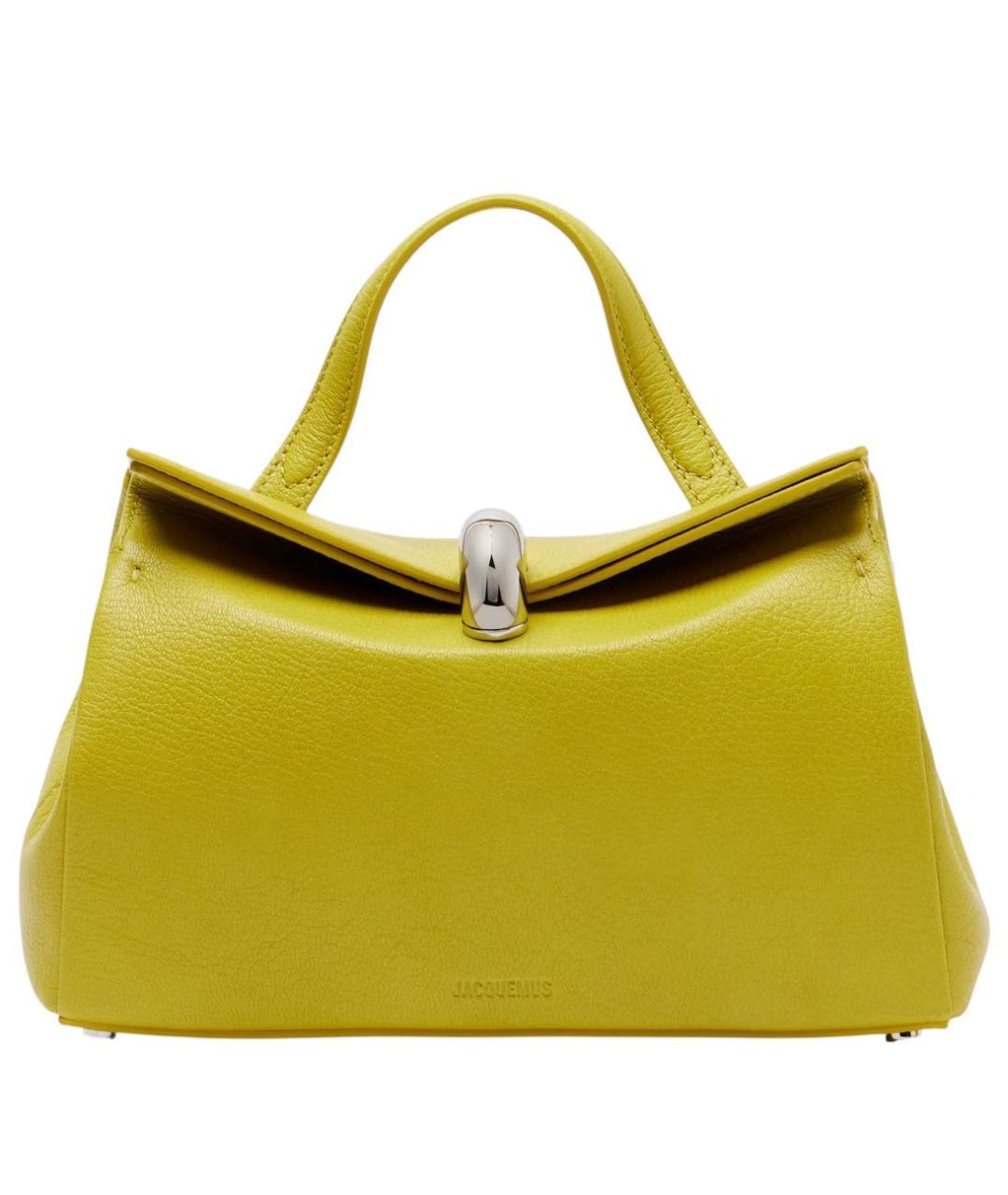 JACQUEMUS Желтая кожаная сумка с короткими ручками, фото 1
