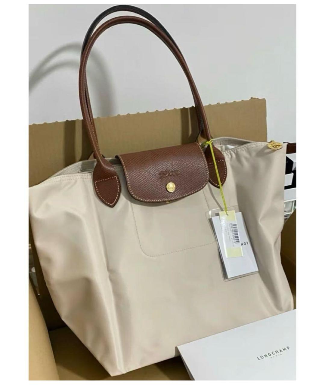 LONGCHAMP Бежевая тканевая сумка тоут, фото 6