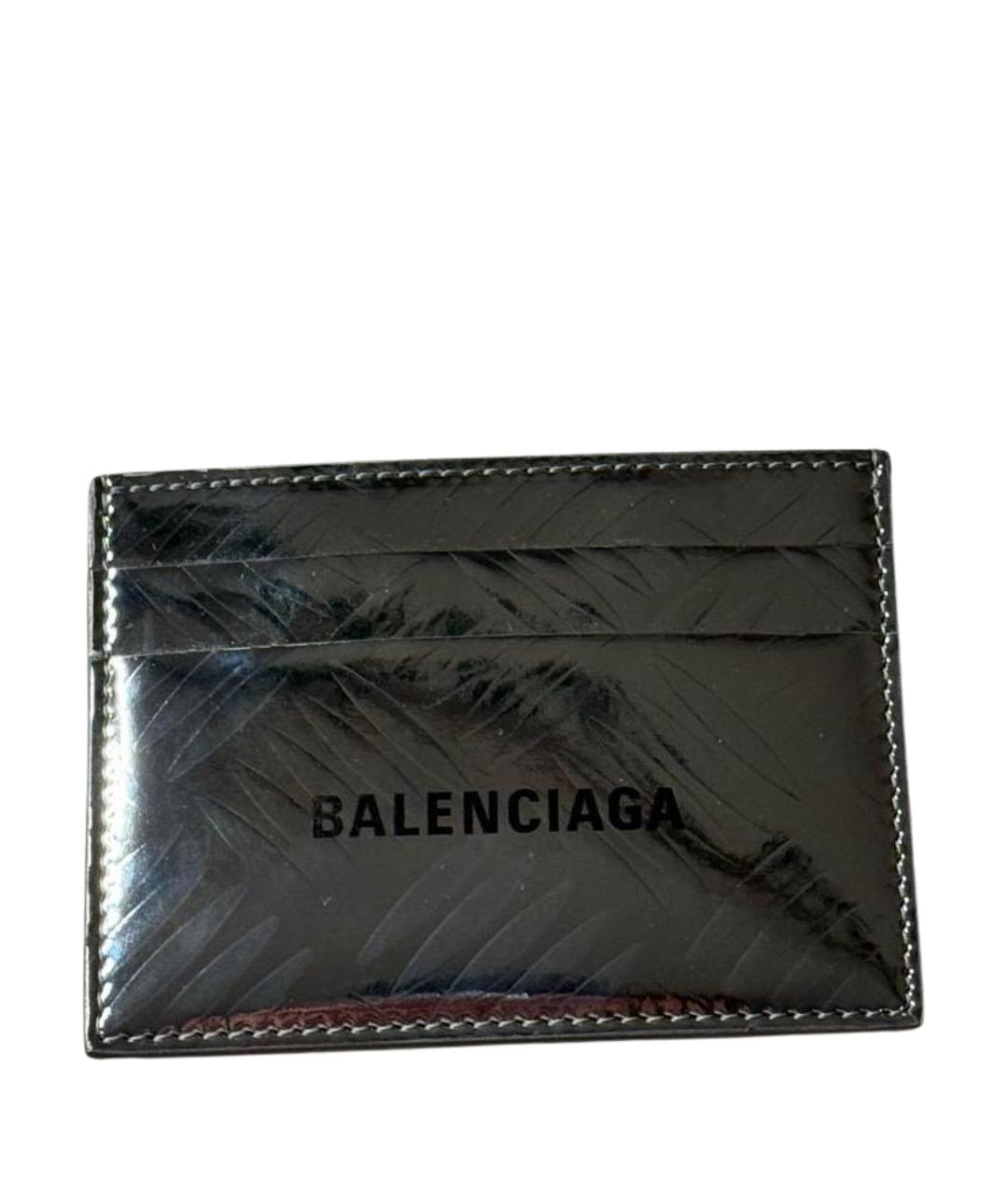 BALENCIAGA Серебрянный кожаный кардхолдер, фото 1