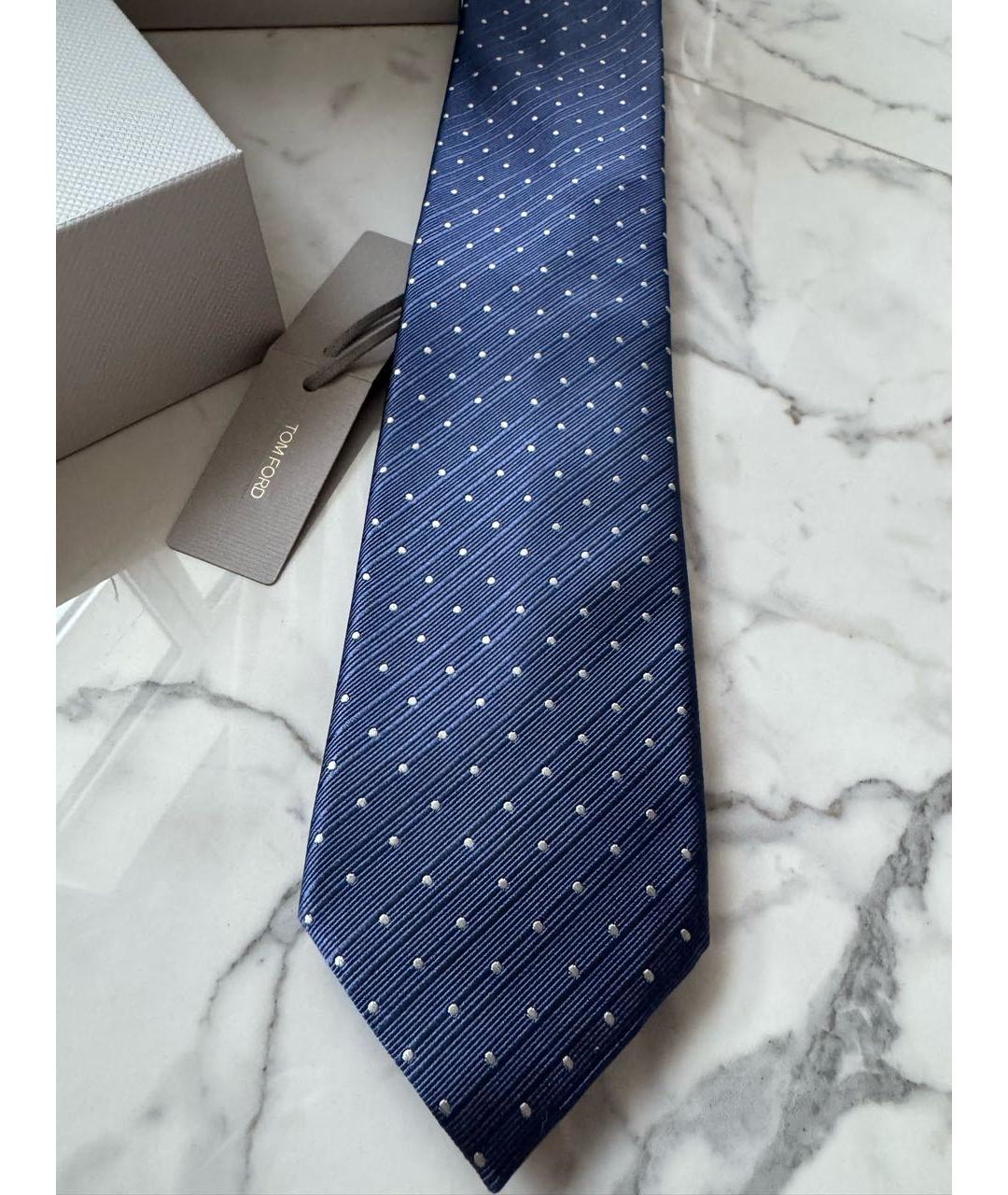 TOM FORD Темно-синий шелковый галстук, фото 2
