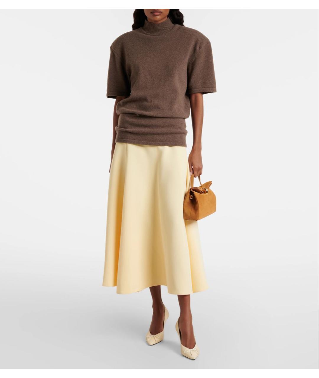 JACQUEMUS Коричневая замшевая сумка с короткими ручками, фото 6