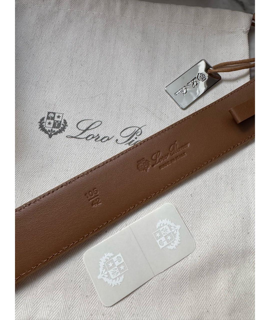 LORO PIANA Горчичный замшевый ремень, фото 6