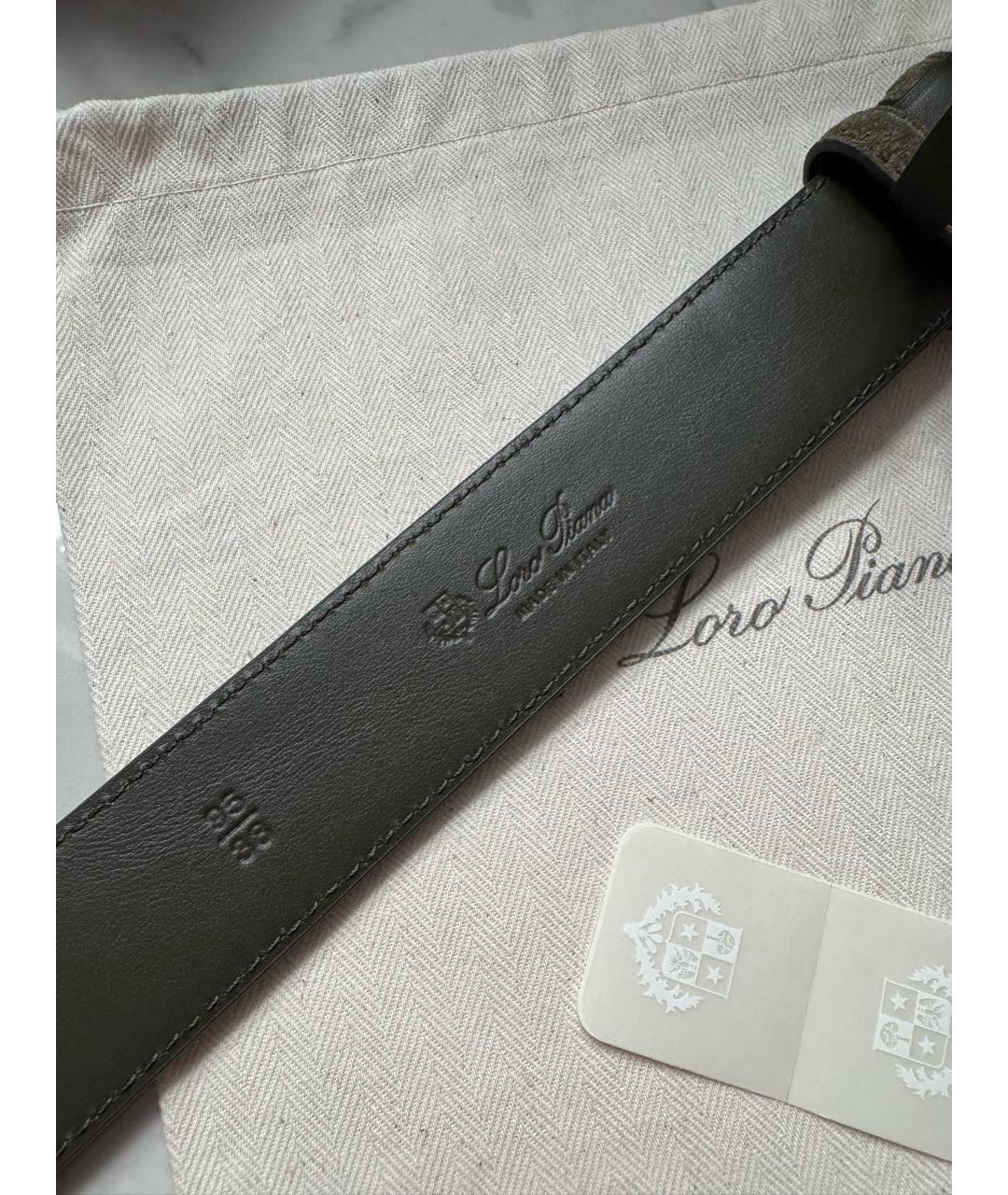 LORO PIANA Хаки замшевый ремень, фото 7