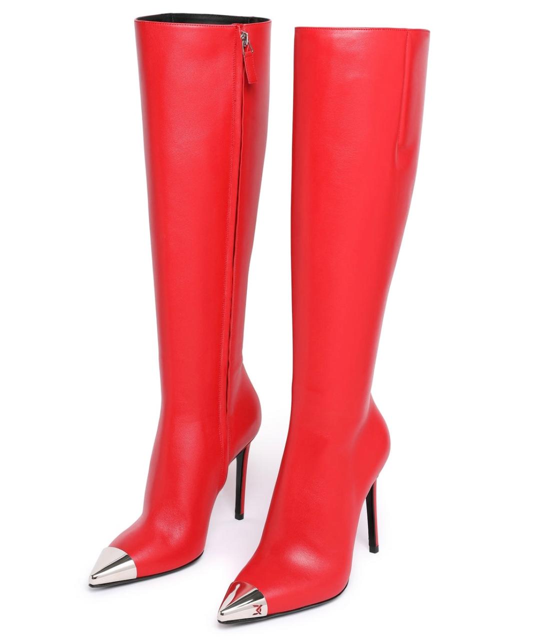 DAVID KOMA Красные кожаные сапоги, фото 2