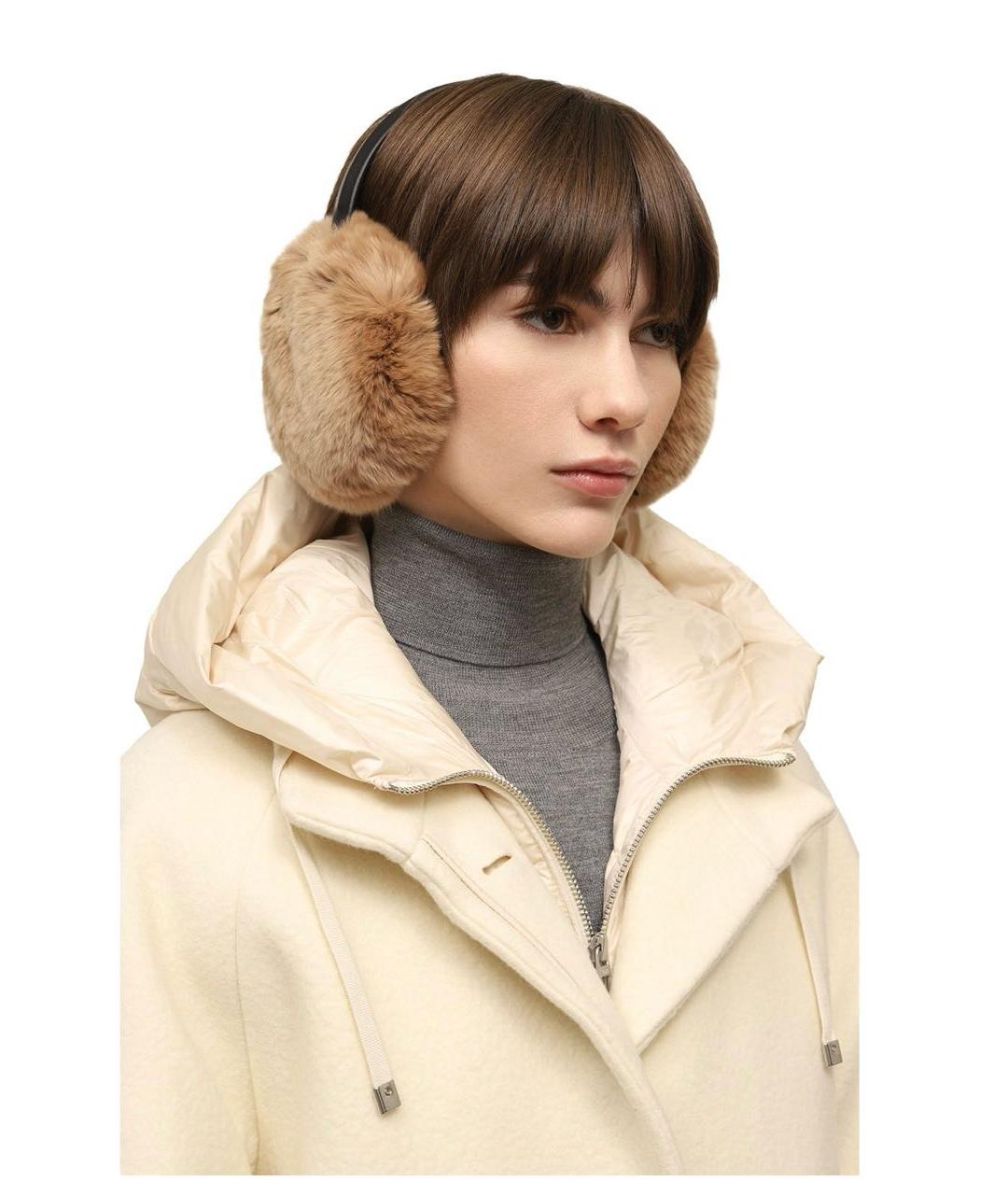 YVES SALOMON Бежевые шерстяные наушники, фото 2