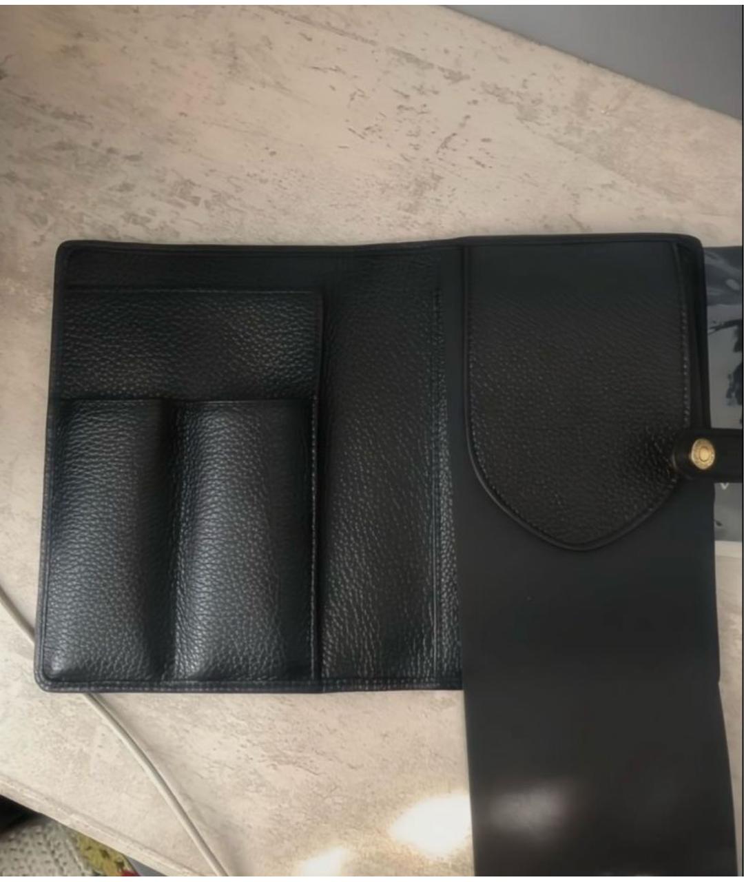 BVLGARI Черная кожаная папка для документов, фото 3