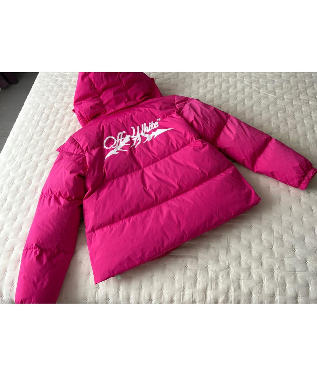 OFF-WHITE Розовый полиамидовый пуховик, фото 2