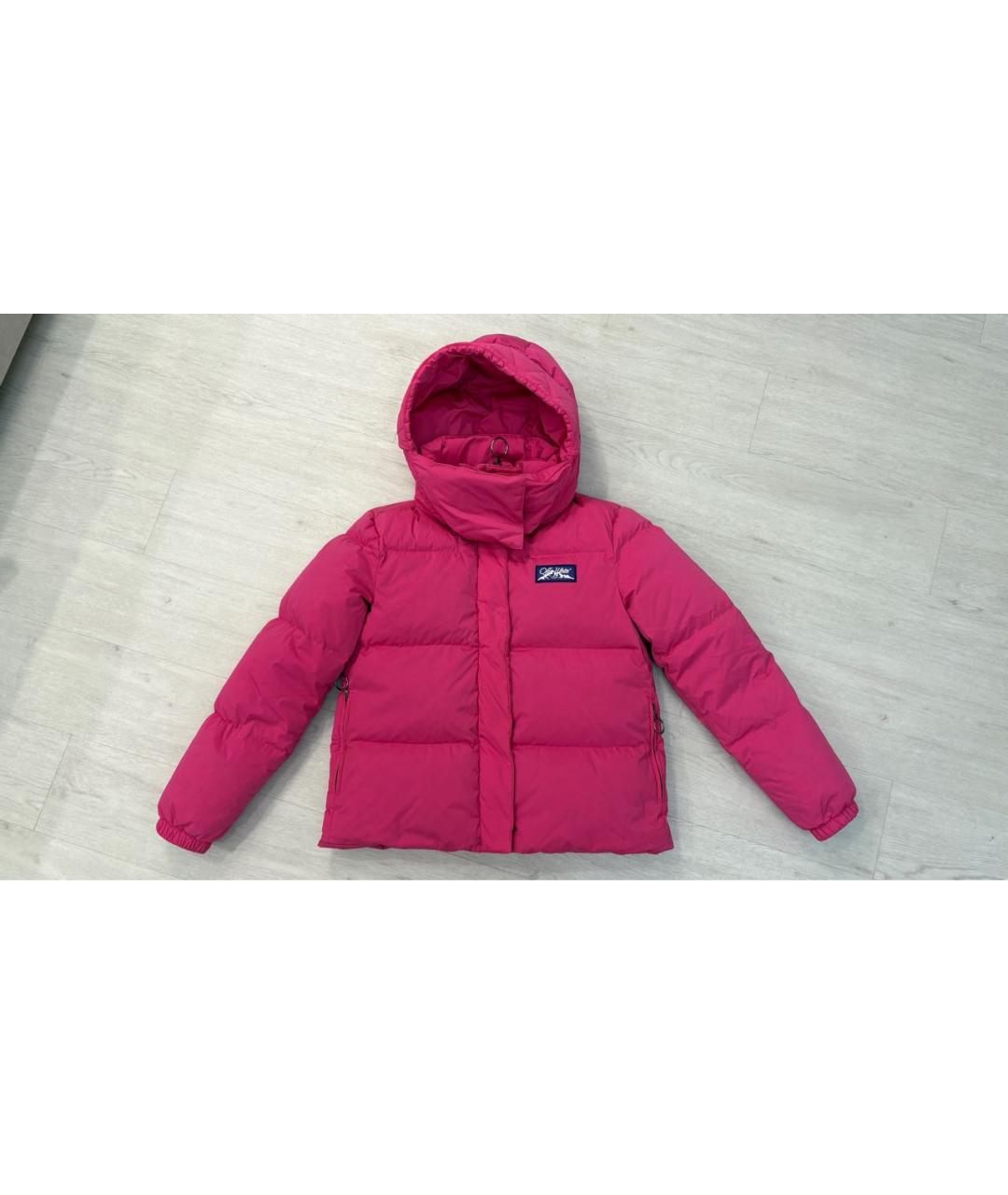 OFF-WHITE Розовый полиамидовый пуховик, фото 9