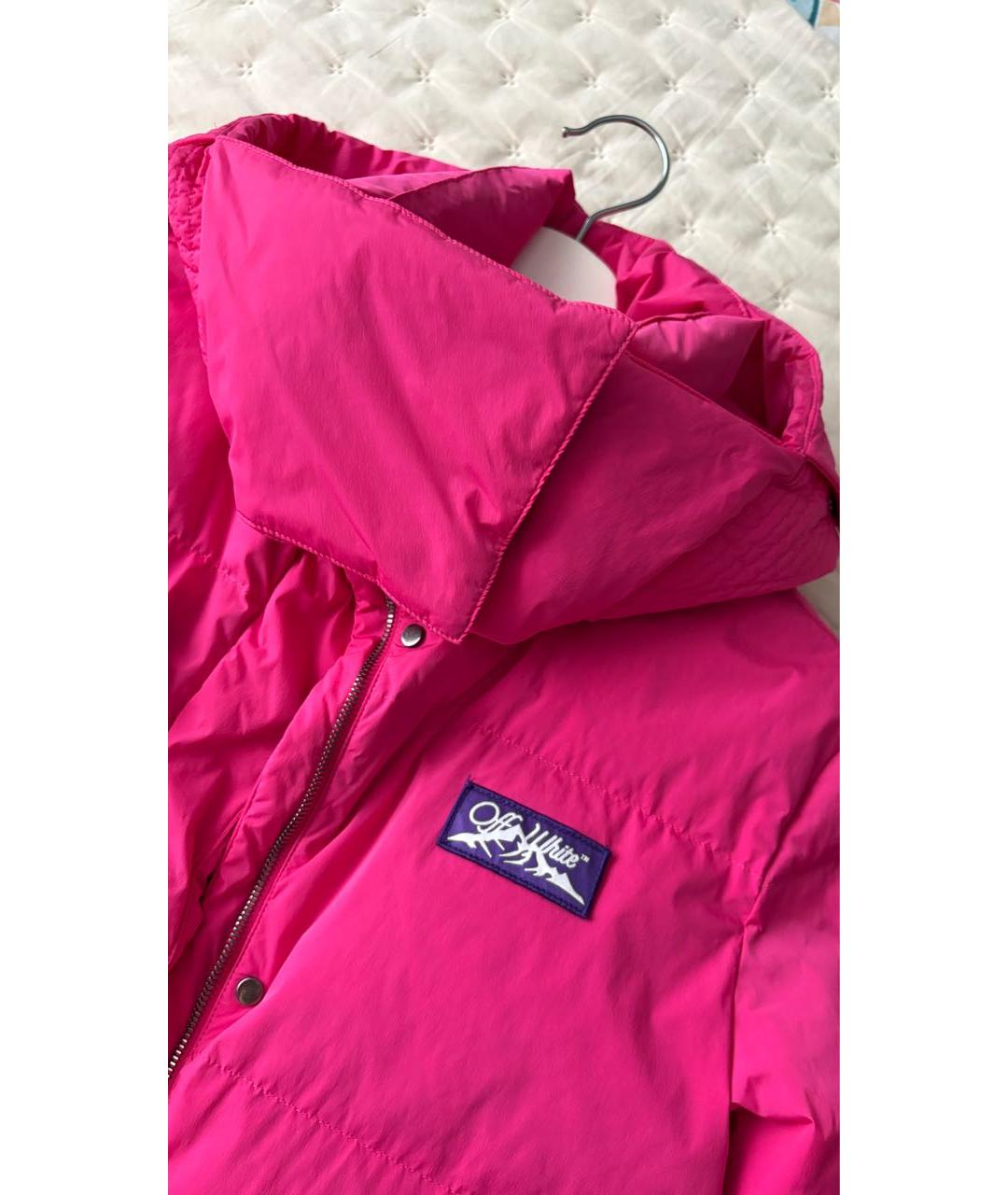 OFF-WHITE Розовый полиамидовый пуховик, фото 6