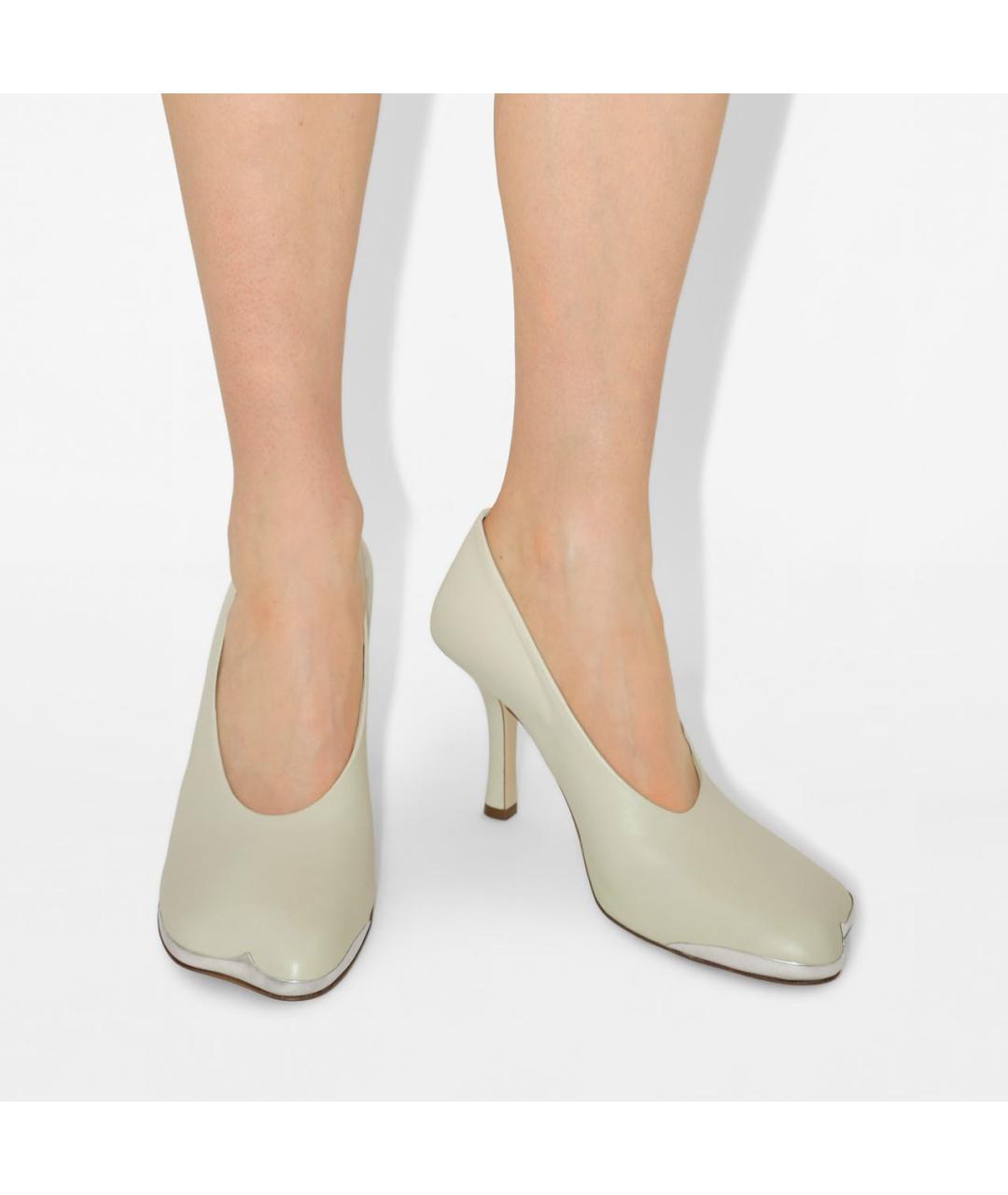 BURBERRY Белые кожаные туфли, фото 6