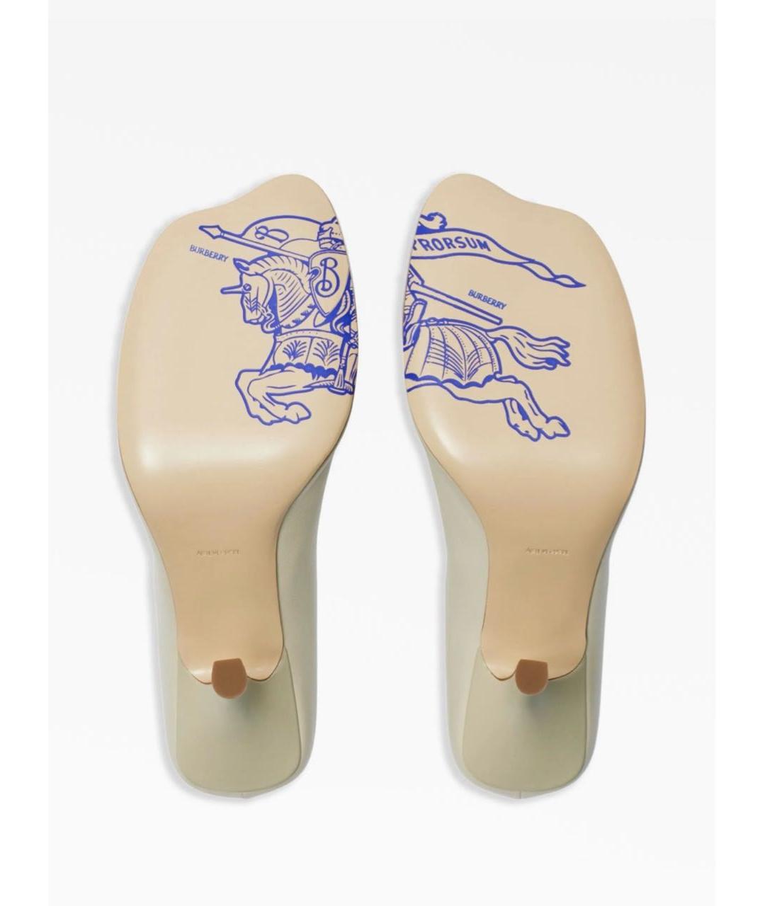 BURBERRY Белые кожаные туфли, фото 5