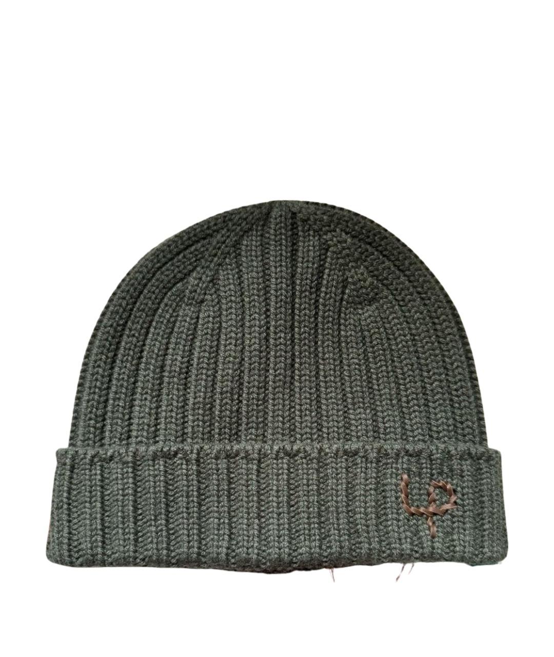 LORO PIANA Зеленая кашемировая шапка, фото 1