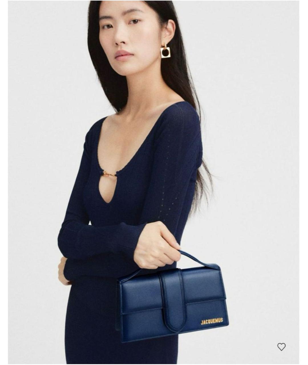 JACQUEMUS Синяя кожаная сумка через плечо, фото 5