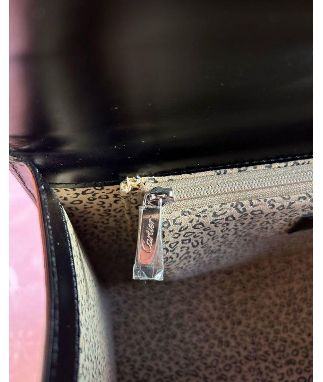 CARTIER Черная кожаная сумка тоут, фото 5