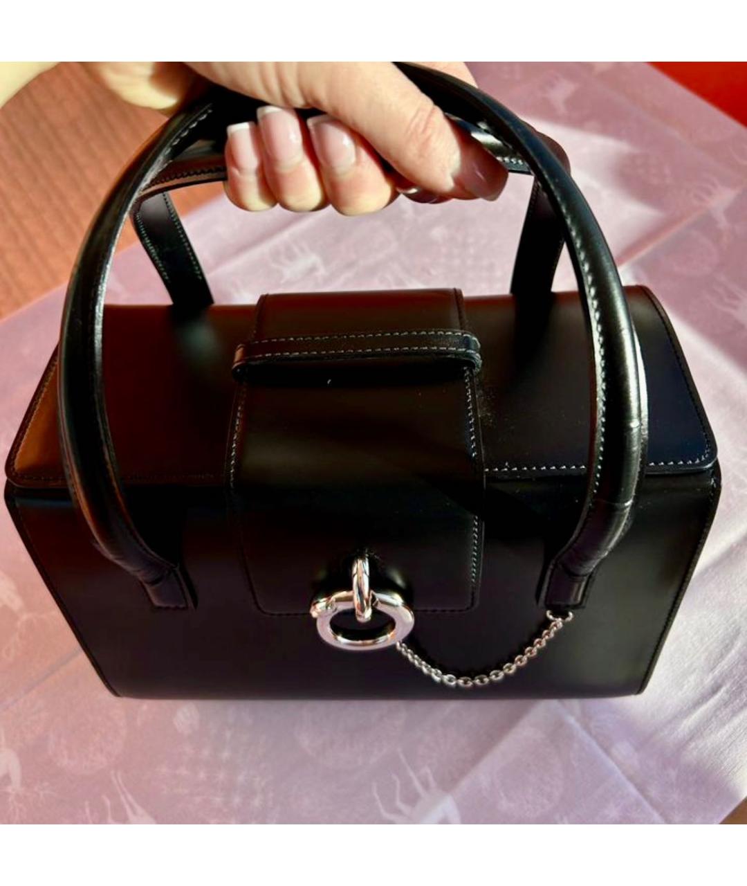 CARTIER Черная кожаная сумка тоут, фото 3