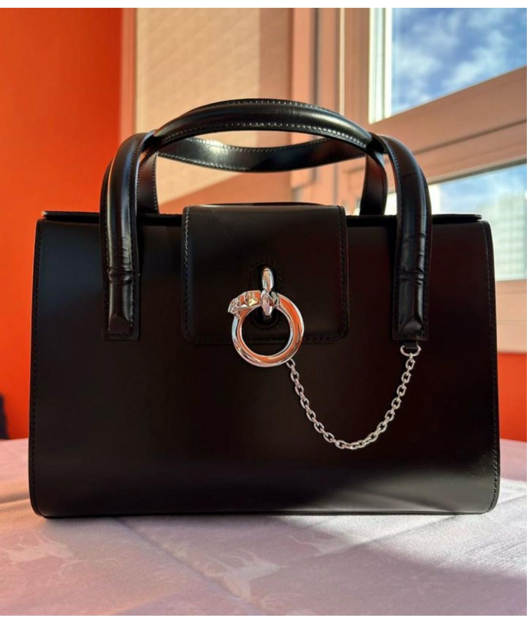 CARTIER Черная кожаная сумка тоут, фото 9