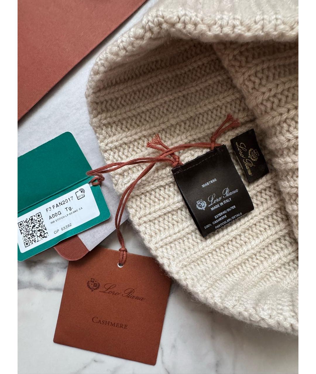 LORO PIANA Бежевая кашемировая шапка, фото 5
