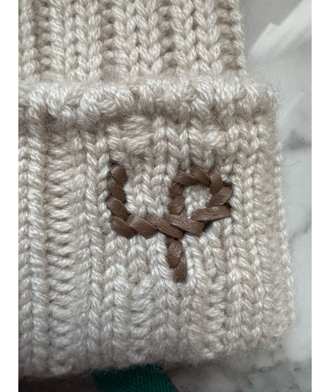 LORO PIANA Бежевая кашемировая шапка, фото 7