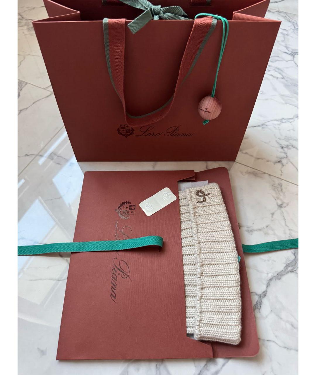 LORO PIANA Бежевая кашемировая шапка, фото 4