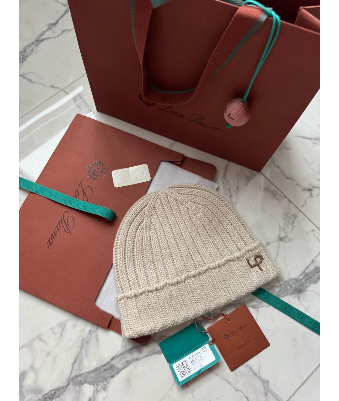 LORO PIANA Бежевая кашемировая шапка, фото 9