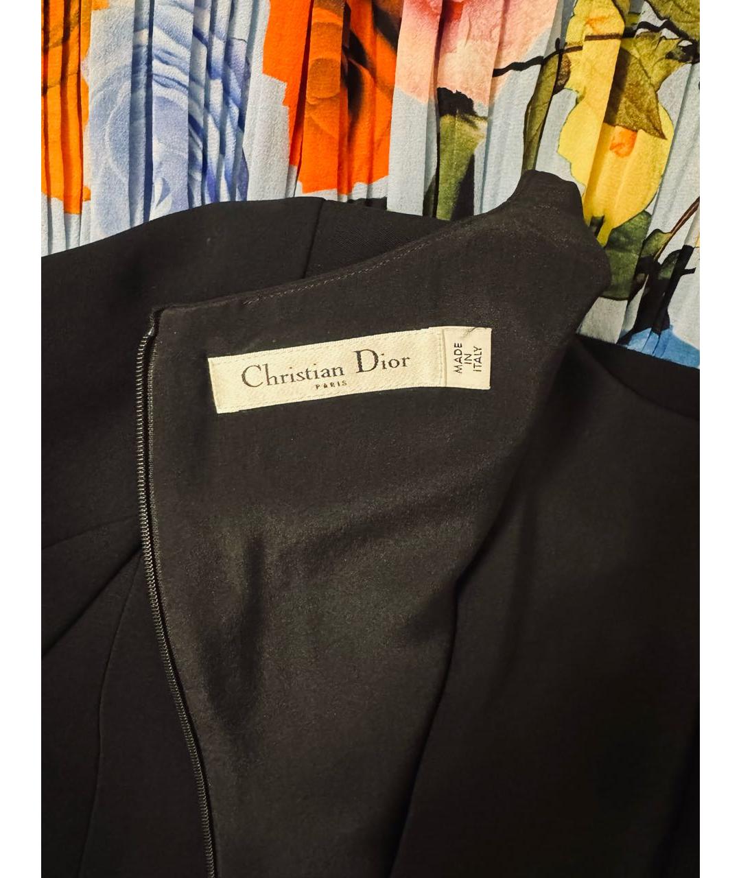 CHRISTIAN DIOR Черное шелковое коктейльное платье, фото 3