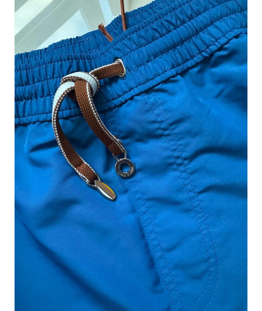 LORO PIANA Синие полиэстеровые шорты, фото 2