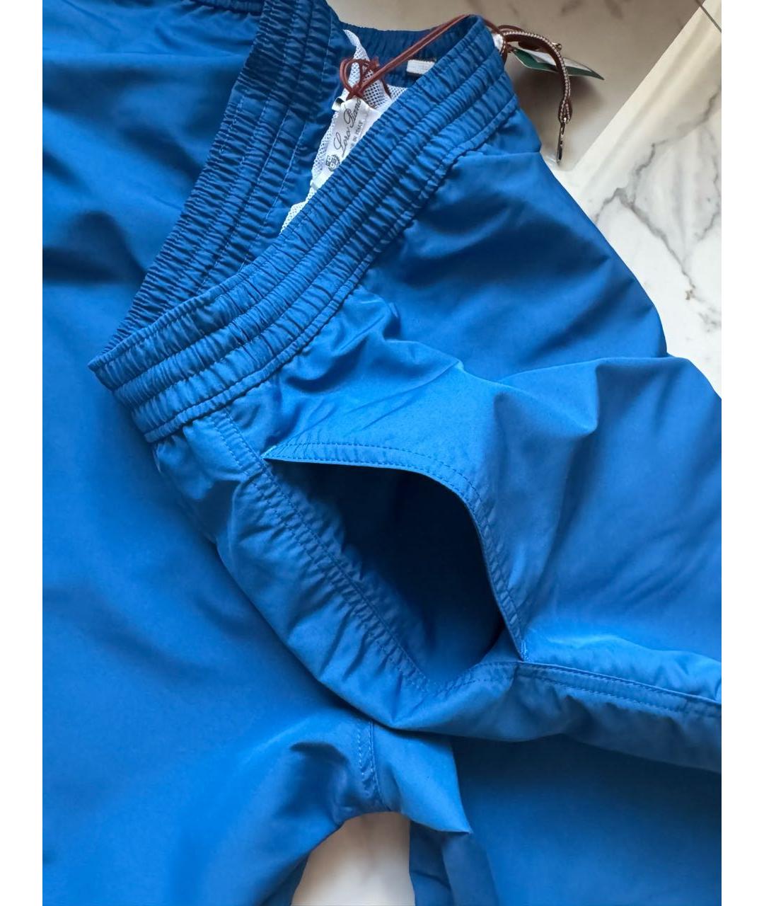 LORO PIANA Синие полиэстеровые шорты, фото 8