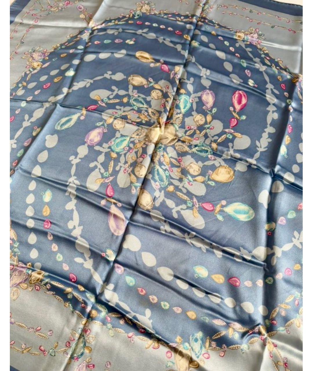 CARTIER Антрацитовый шелковый платок, фото 3