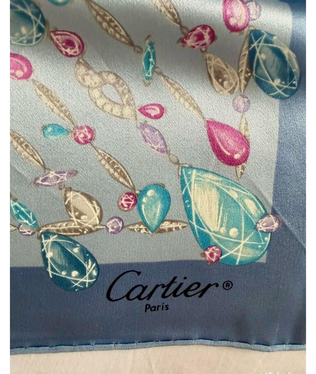 CARTIER Антрацитовый шелковый платок, фото 6