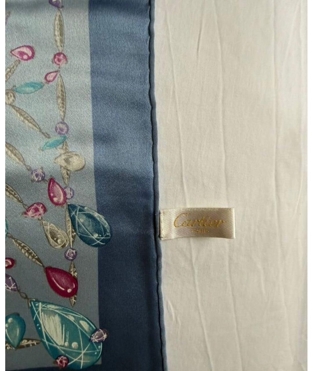 CARTIER Антрацитовый шелковый платок, фото 4