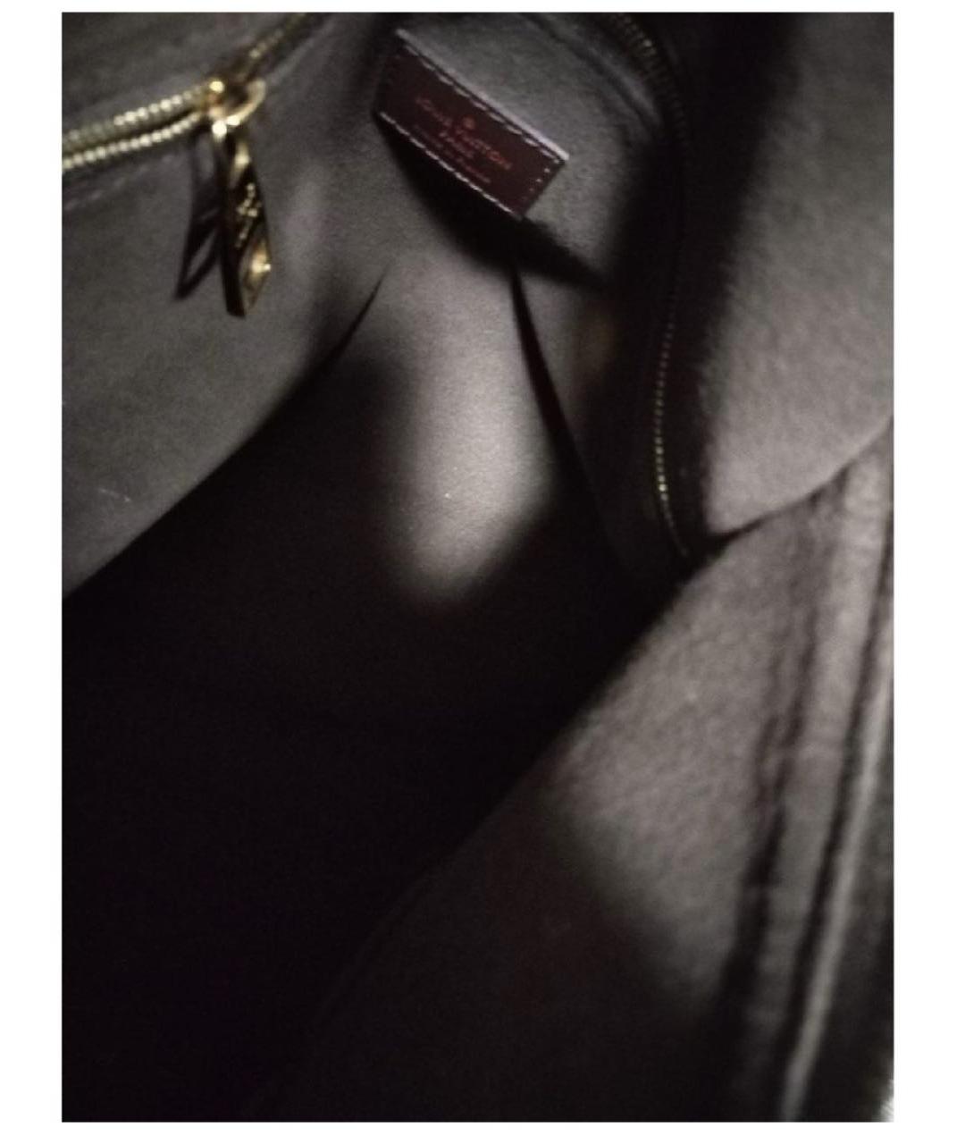 LOUIS VUITTON Коричневая кожаная сумка с короткими ручками, фото 4