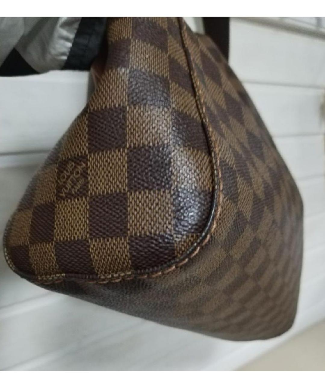 LOUIS VUITTON Коричневая кожаная сумка с короткими ручками, фото 5