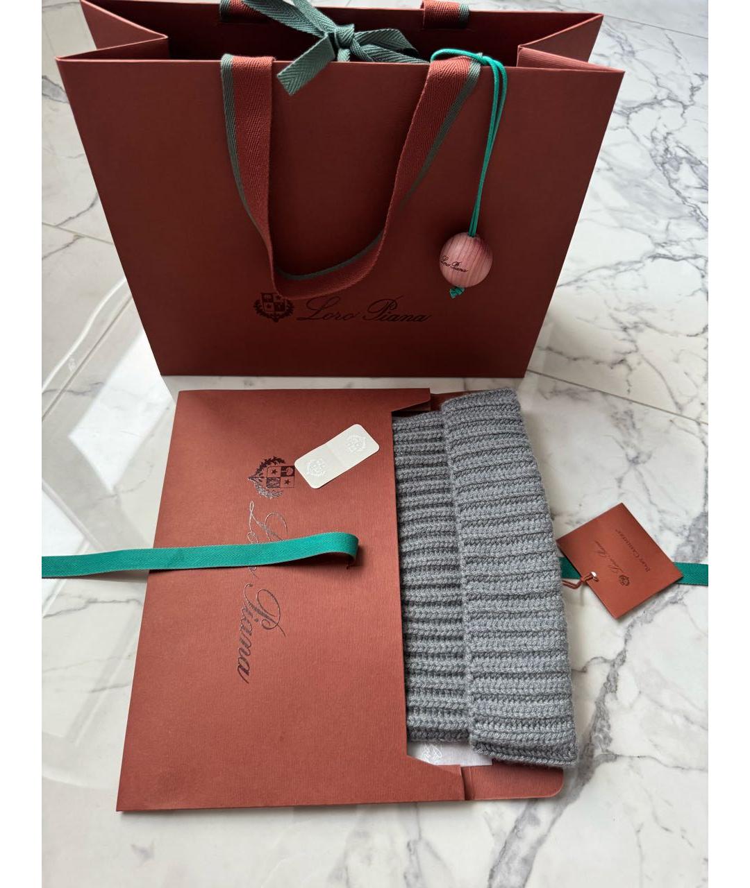 LORO PIANA Серая кашемировая шапка, фото 6