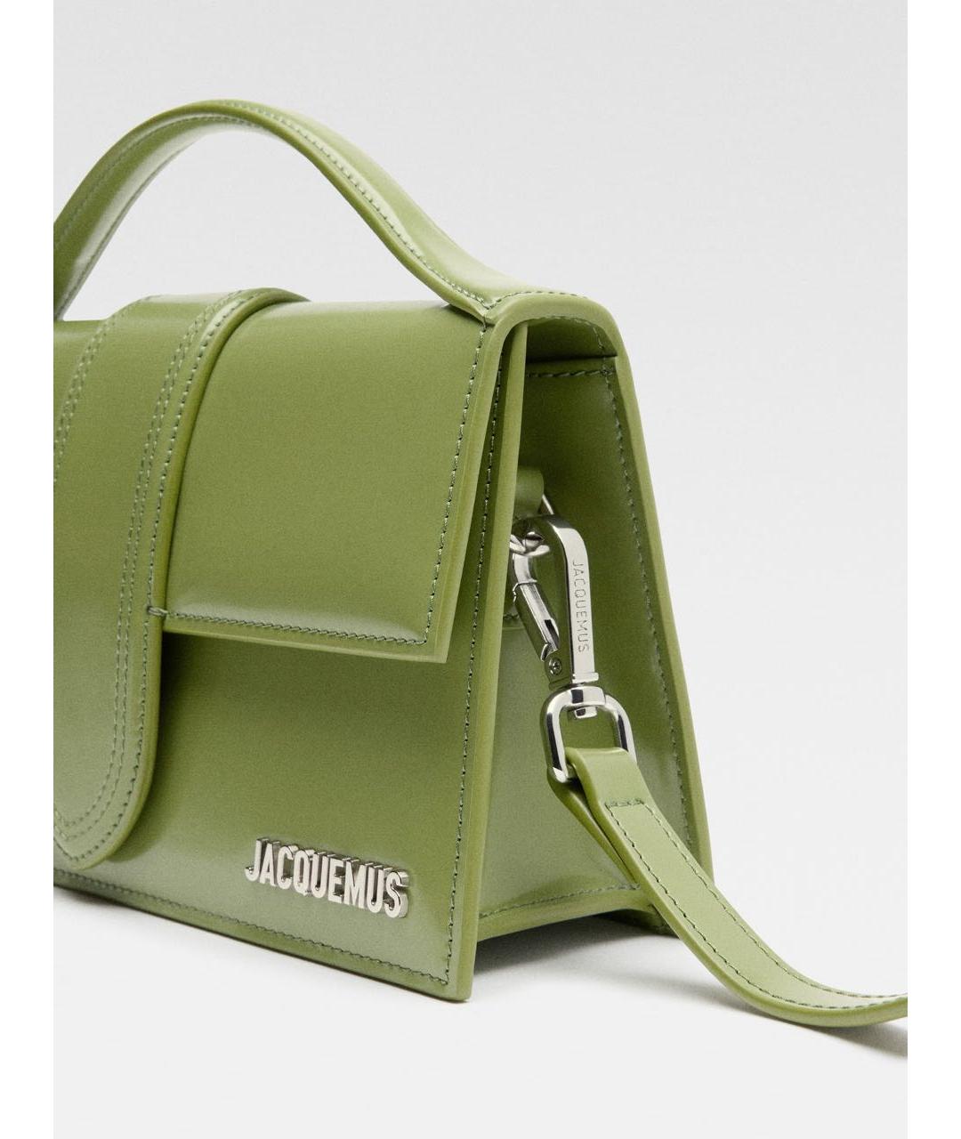 JACQUEMUS Зеленая кожаная сумка через плечо, фото 4