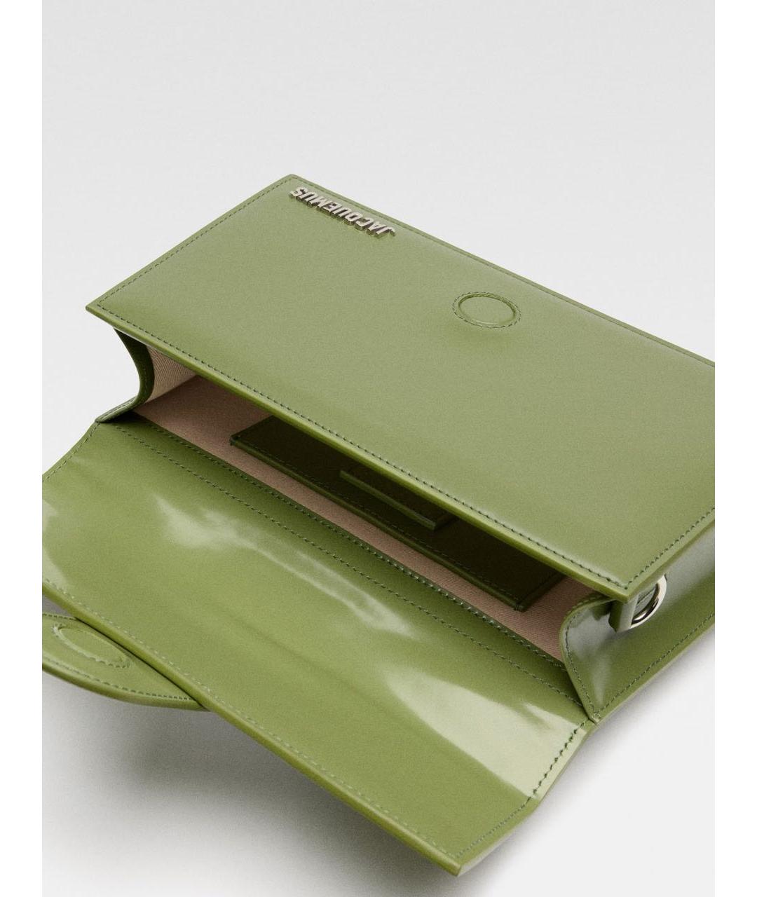 JACQUEMUS Зеленая кожаная сумка через плечо, фото 5