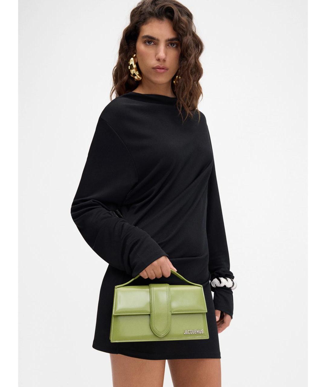 JACQUEMUS Зеленая кожаная сумка через плечо, фото 6