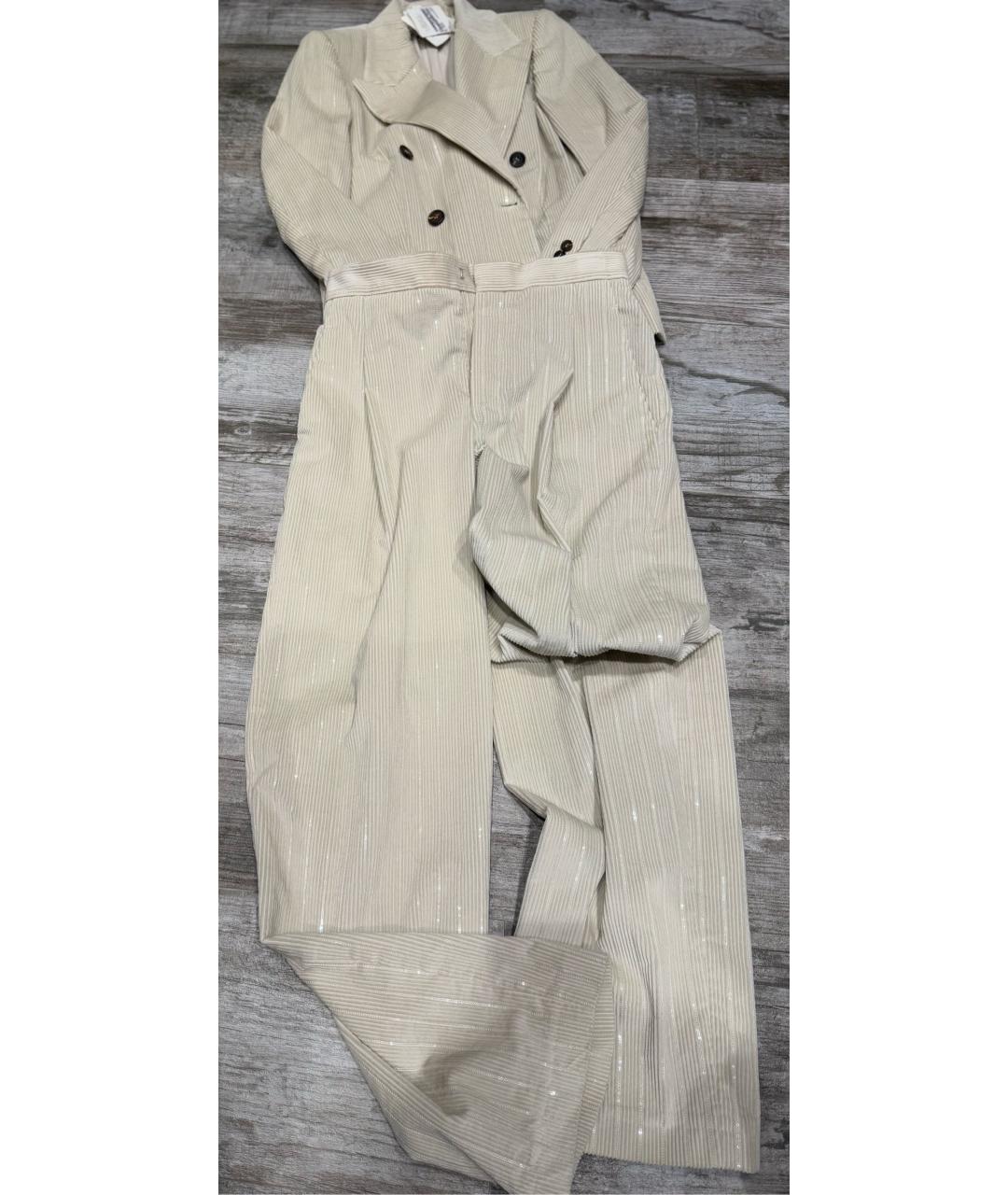 BRUNELLO CUCINELLI Бежевый хлопковый костюм с брюками, фото 2