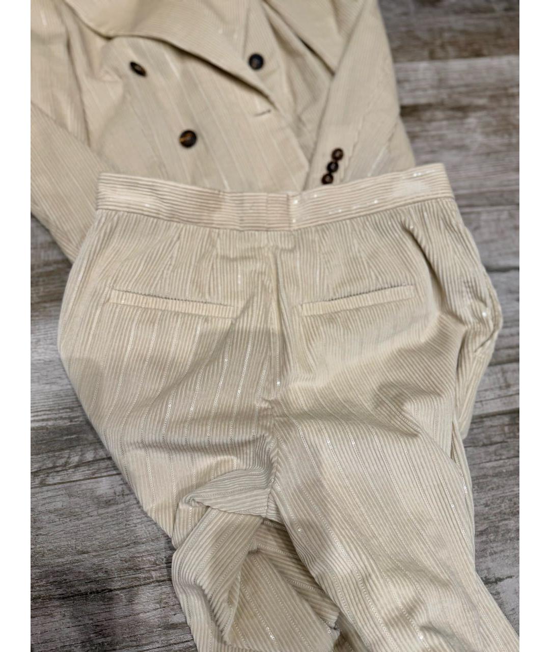 BRUNELLO CUCINELLI Бежевый хлопковый костюм с брюками, фото 3