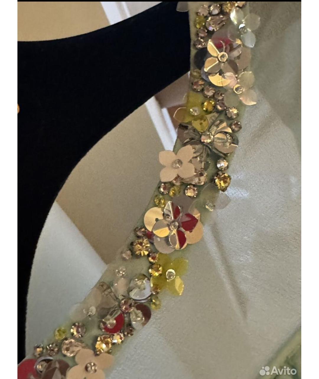 MIU MIU Бирюзовая шелковая блузы, фото 3