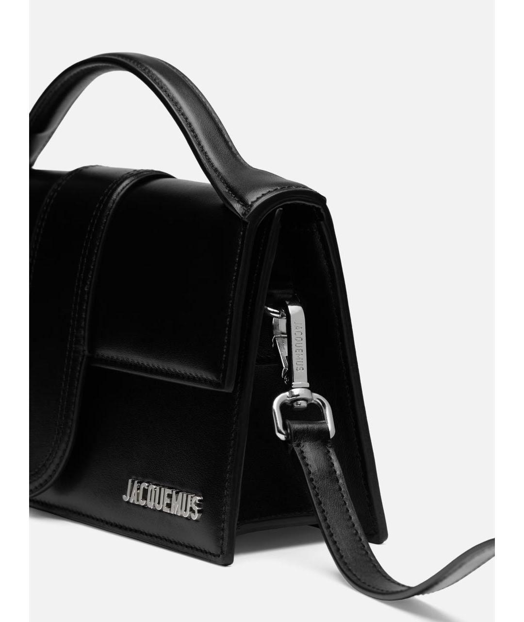 JACQUEMUS Черная кожаная сумка через плечо, фото 5