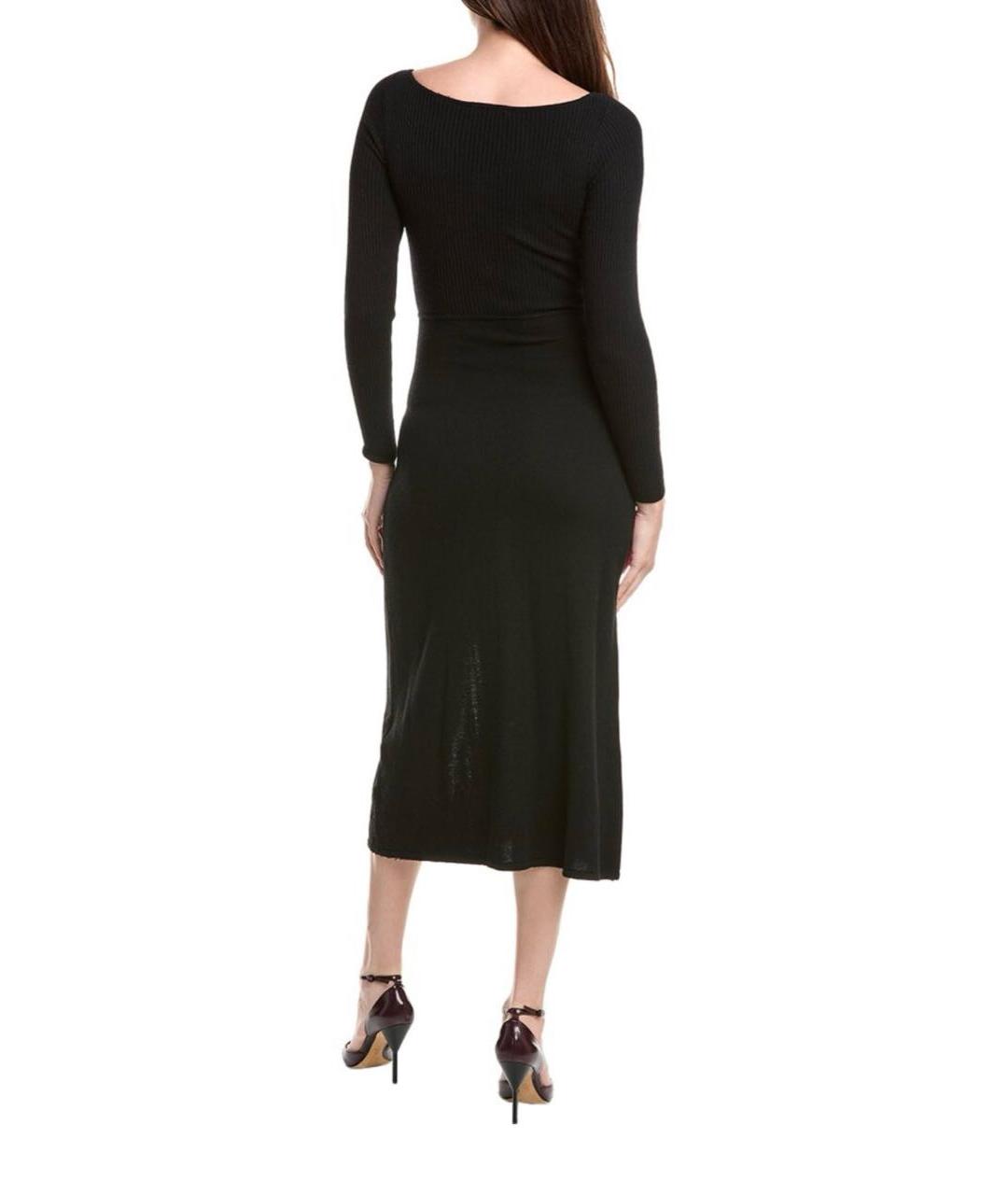 SANDRO Черное шерстяное повседневное платье, фото 7
