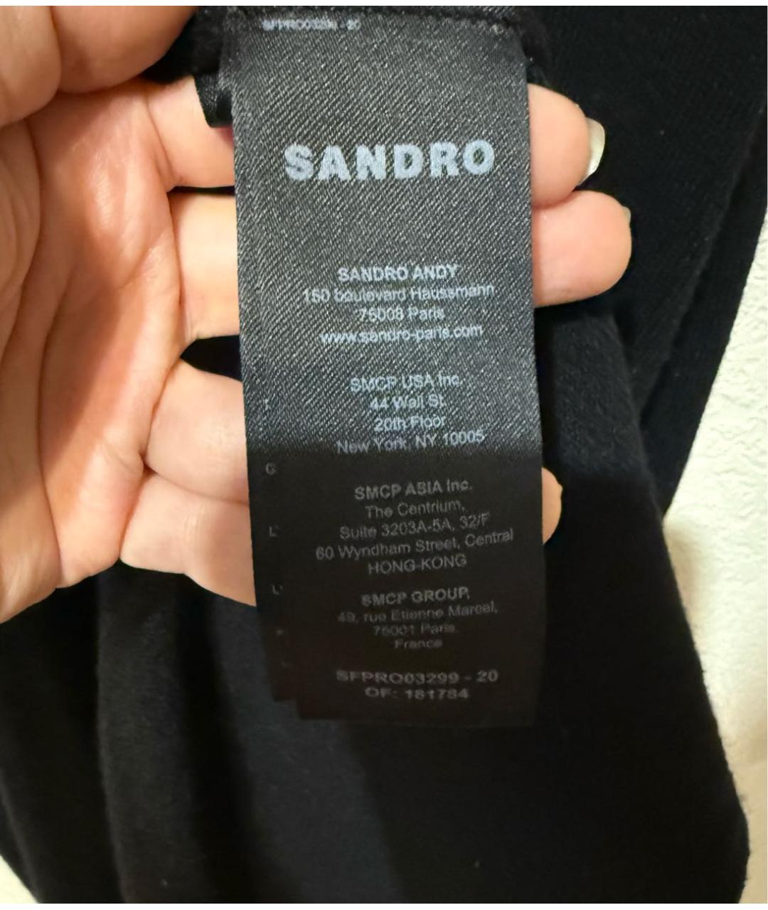 SANDRO Черное шерстяное повседневное платье, фото 3