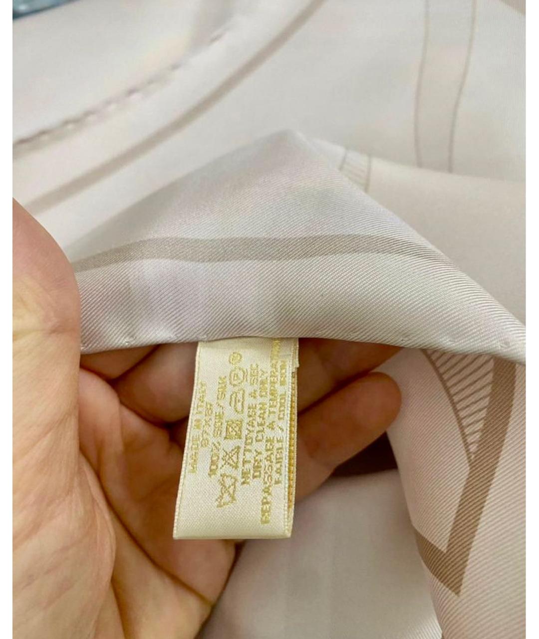CARTIER Бежевый шелковый платок, фото 3